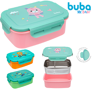 Lancheira com Divisória Removível em Aço Inoxidável Bento Box Buba 600ml