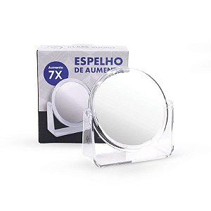Espelho Duplo de Aumento 7x Com Suporte para Mesa (BM-2977)