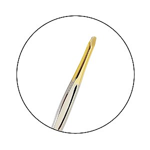 Pinça Profissional Ponta Reta Dourada TW-195AHG