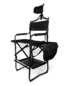 Cadeira para Maquiagem Profissional | Dobrável | Leve | Encosto Cabeça | Klass Vough DC-013BL