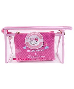Kit Necessaire Hello Kitty – Rosa Pink, Estampada e Transparente – KCHK-03P