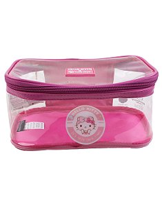 Necessaire Hello Kitty em PVC Transparente e Nylon: Acessórios + Organizados - KCHK-07