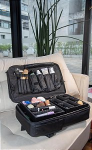 Mochila de Maquiagem Profissional Veronna HN0359 com Divisórias Removíveis e USB