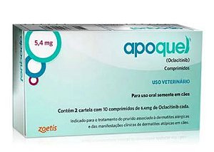 Apoquel Dermatológico Zoetis para Cachorro 5,4mg Caixa com 20 Comprimidos