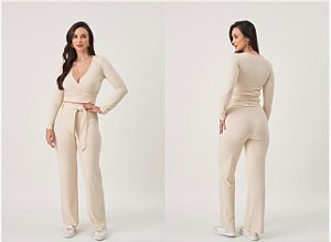 Conjunto Canelado com Amarração na Cintura
