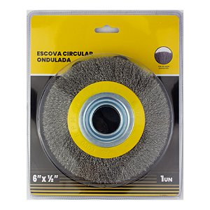 Escova Circular Arame Ondulado Esmerilhadeira - 6"x1/2"