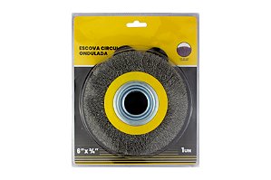 Escova Circular Arame Ondulado Esmerilhadeira - 6"x3/4"