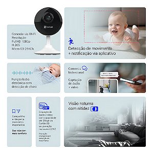 Câmera De Vídeo Segurança Ezviz C1c-b Com Resolução 2mp Full