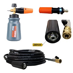 KIT MANGUEIRA 10 MTS (15MM)  + SNOW FOAM  + BICO DE ESGUICHO