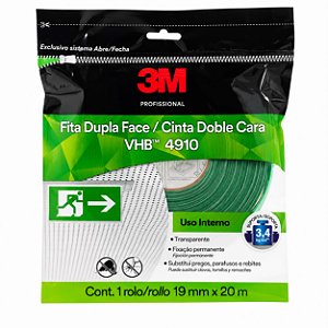 3M FITA DUPLA FACE VHB4910 19X20M 3M TRANSP