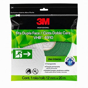 3M FITA DUPLA FACE VHB4910 12X20M 3M TRANSP