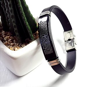 Pulseira Masculino Aço Inox Pai Nosso