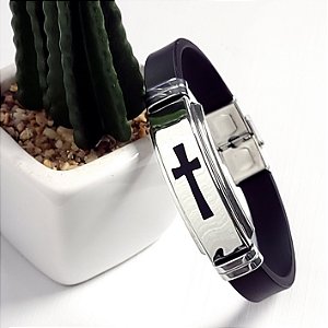 Pulseira Masculino Aço Inox Crucifixo