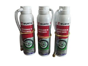 Spray Reparador De Pneu Furado Moto Wurth Instantâneo Com 3u