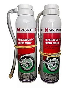 Spray Reparador De Pneu Furado Moto Wurth Instantâneo Com 2u