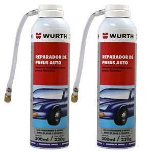 Spray Reparador De Pneu Furado Wurth Instantâneo Com 2 Unid