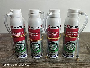 Spray Reparador De Pneu Furado Moto Wurth Instantâneo Com 4u