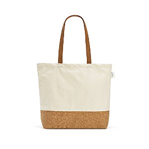 Sacola em algodão reciclado com fundo em cortiça Corbag