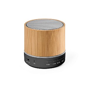 Caixa de som portátil em bambu e ABS reciclado Bamspk