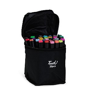 Kit Canetas Marcadoras Pontas Duplas 30 Cores Bali