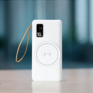 Power Bank 10.000mAh com Carregamento via Indução ou via Cabo Sakura