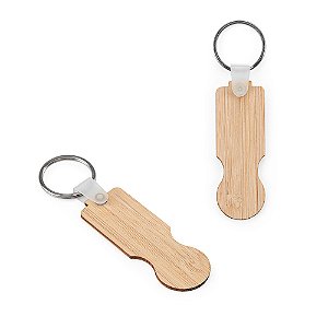 Chaveiro Milano em bambu com extremidade em formato de moeda