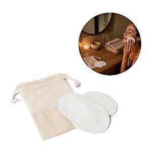 Conjunto de 3 discos de limpeza facial laváveis e reutilizáveis Madison