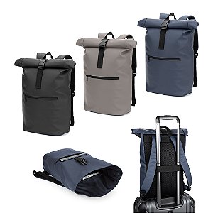 Mochila "roll top" em PU 16"com bolso para notebook Bragança