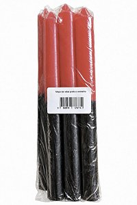 Maço de velas bicolor vermelho preto