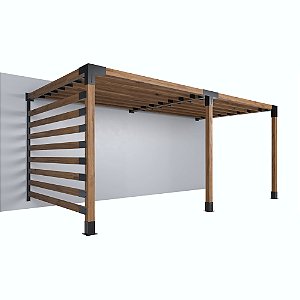 Pergofacil DoubleDeck 3x6m 4" Teto Ripado Lateral Ripada