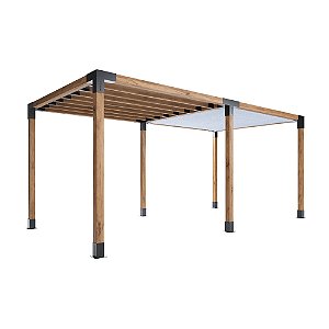 Pergofacil Gracefull 3x6m 4" Teto Branco e Ripado