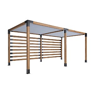 Pergofacil Gracefull 3x6m 4" Teto Branco Lateral Ripada