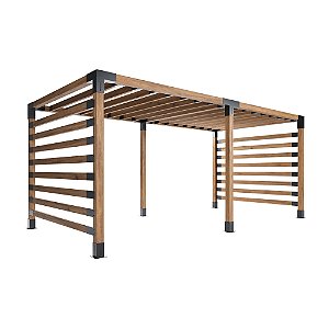 Pergofacil Gracefull 3x6m 4" Teto Ripado Lateral Ripada