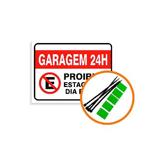 Placa Proibido Estacionar Garagem Sujeito a Guincho - 19 x 29 cm