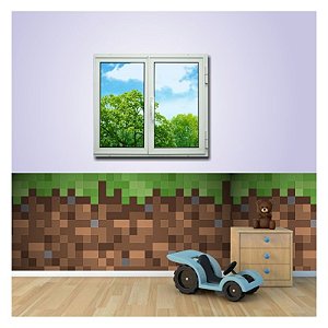 Adesivo Decorativo Parede Minecraft 1 x 1m