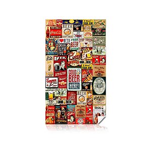 Adesivo Decorativo Papel Parede Cozinha, Churrasqueira Área Gourmet Drink, Vintage - Bebidas Retro
