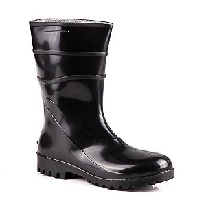 Bota PVC Flexivel Cano Longo Cor Preto