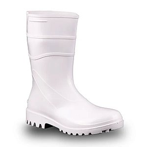 Bota PVC Flexivel Cano Longo Cor Branco