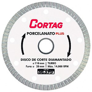 Disco Diamantado Porcelanato 110 MM CORTAG TURBO