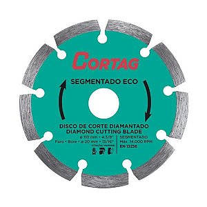 Disco Diamantado Segmentado Concreto ECO 110 MM Cortag 61699