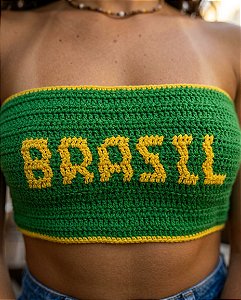 Top em crochê BRASIL