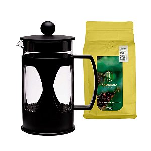 Kit Especial Prensa Francesa com Café Especial Região Vulcánica 250g Splend'ore