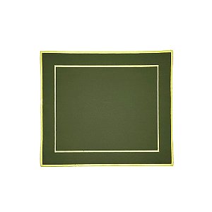 Lugar Americano Minimal Musgo Bordado Amarelo