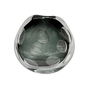 Vaso de Vidro Fumê Bolha Grande