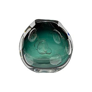 Vaso de Vidro Verde Bolha Grande