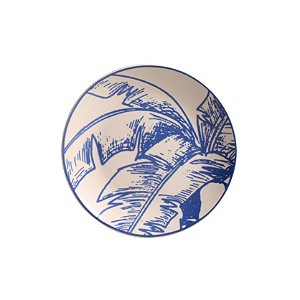 Prato Sobremesa Abacaxi Branco/Azul