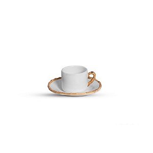 Jogo 6 pçs Xícara Café com Pires Bambu