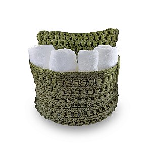 Cesto Cozumel Verde Musgo 50x35 - Sem armação
