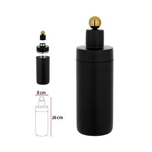 Coqueteleira Esferas Preto com Dourado