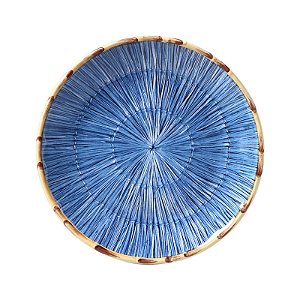 Prato Raso Palha Bambu Azul (unidade)